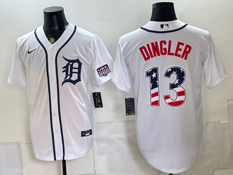 Men Detroit Tigers #13 Dingler white 2026 MLB Jerseys 0716002->los angeles dodgers->MLB Jersey